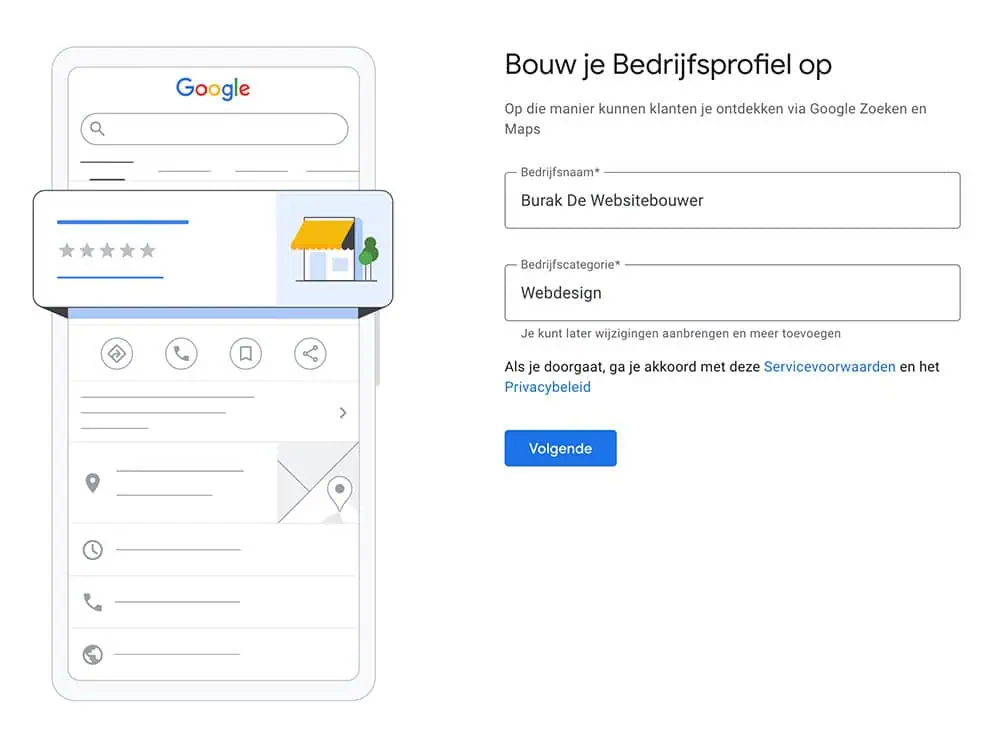 bedrijf op google zetten